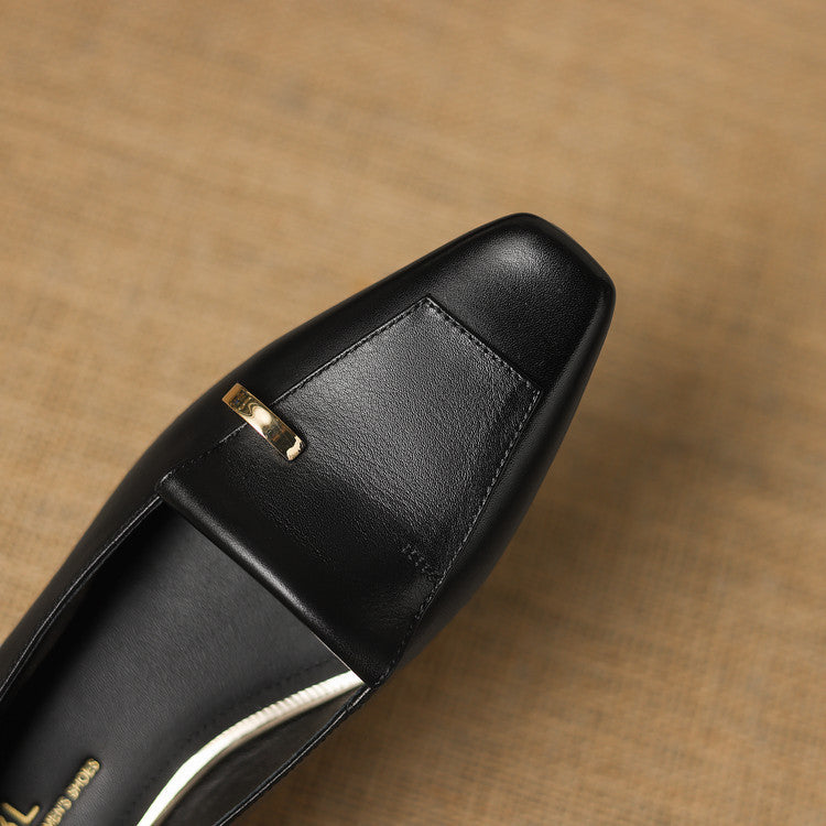 Selor Genuine Leather Square-Toe Pumps
