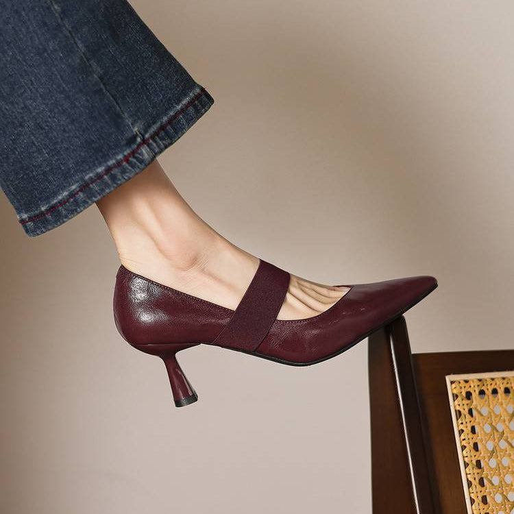 Cyra Genuine Leather Heels