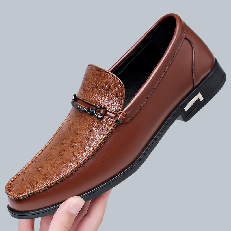 Elmar Textured Leather Bit Loafers
