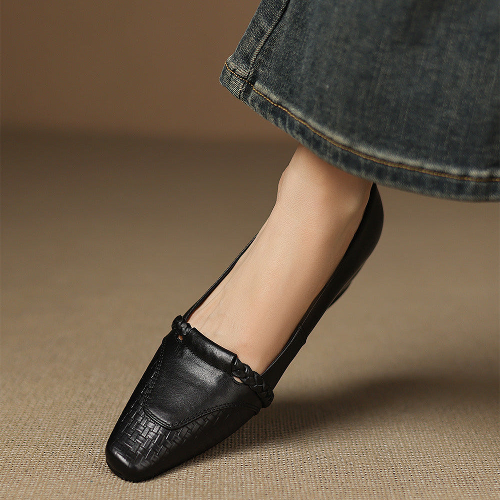 Elsi Genuine Leather Wedge Pumps