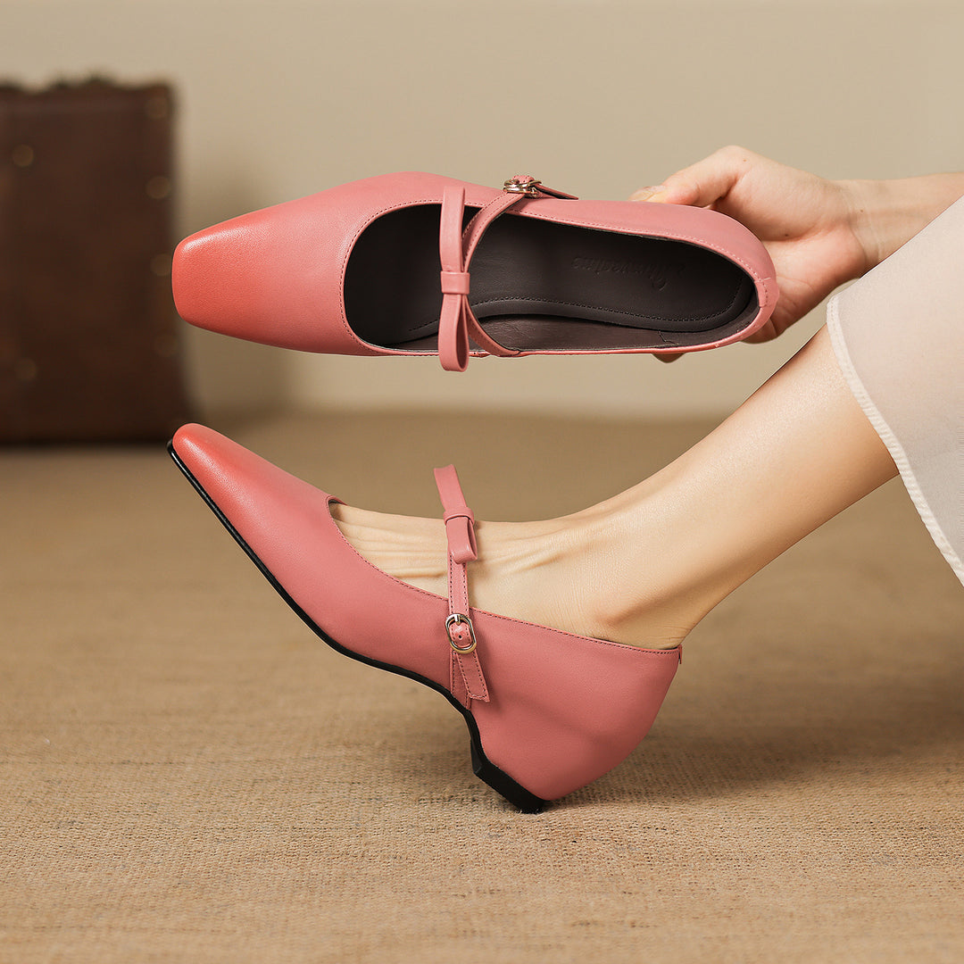 Rosalie Genuine Leather Mary Jane Pumps