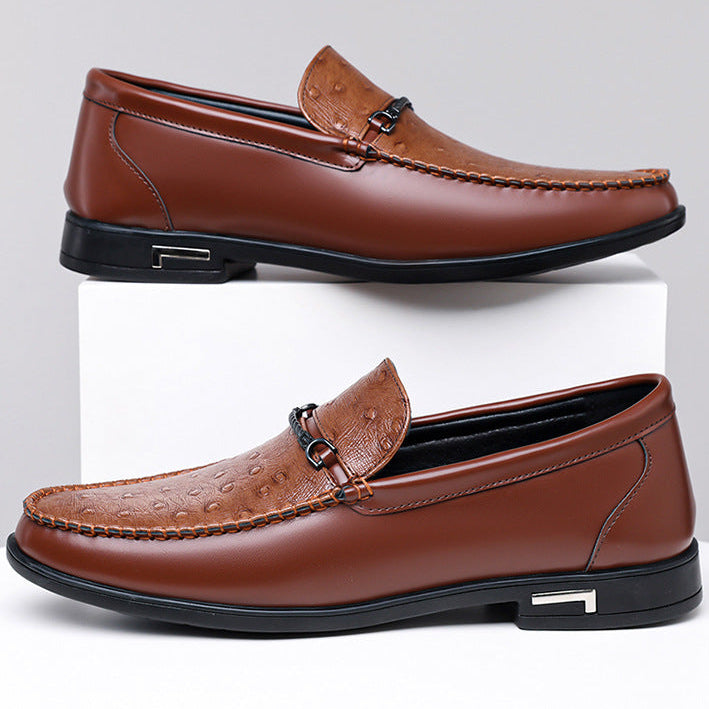 Elmar Textured Leather Bit Loafers