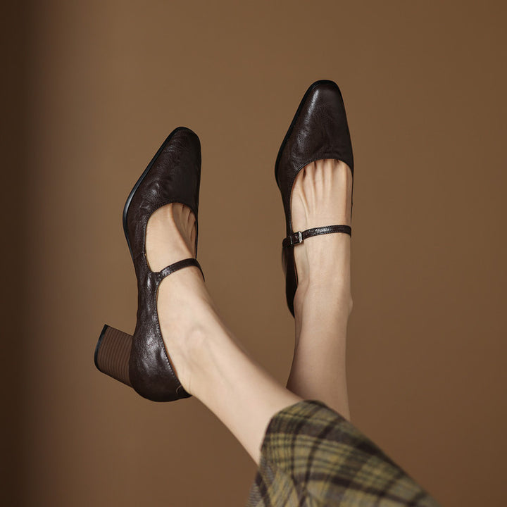 Veria Genuine Leather Heels