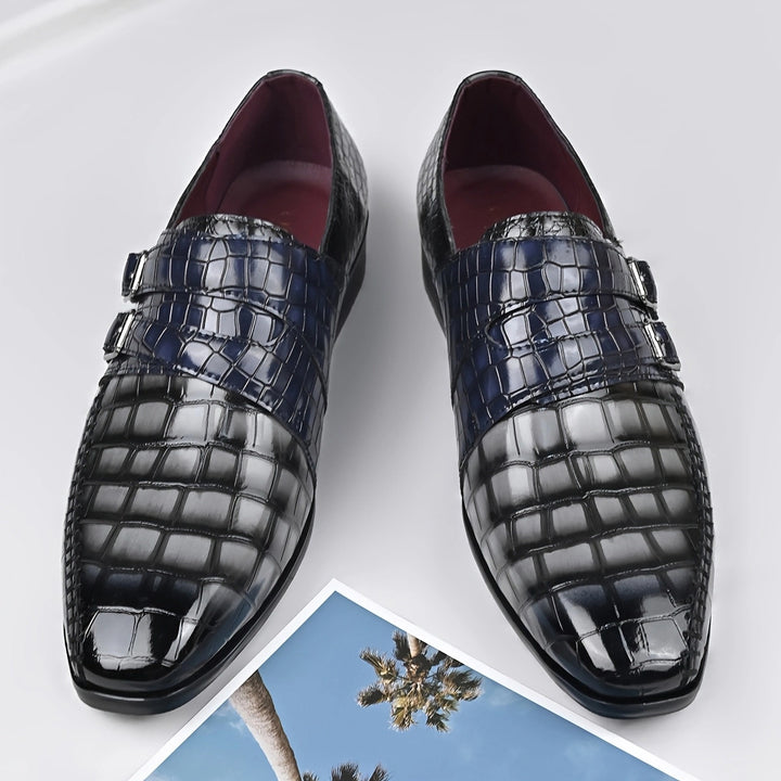 Brixon Dual Monk Strap Leather Shoes