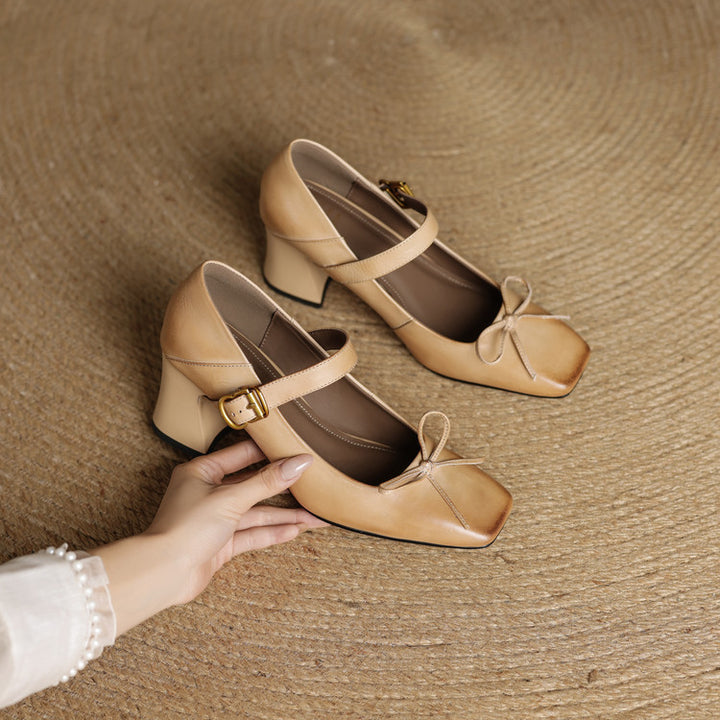 Emara Genuine Leather Heels