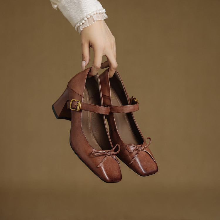 Emara Genuine Leather Heels