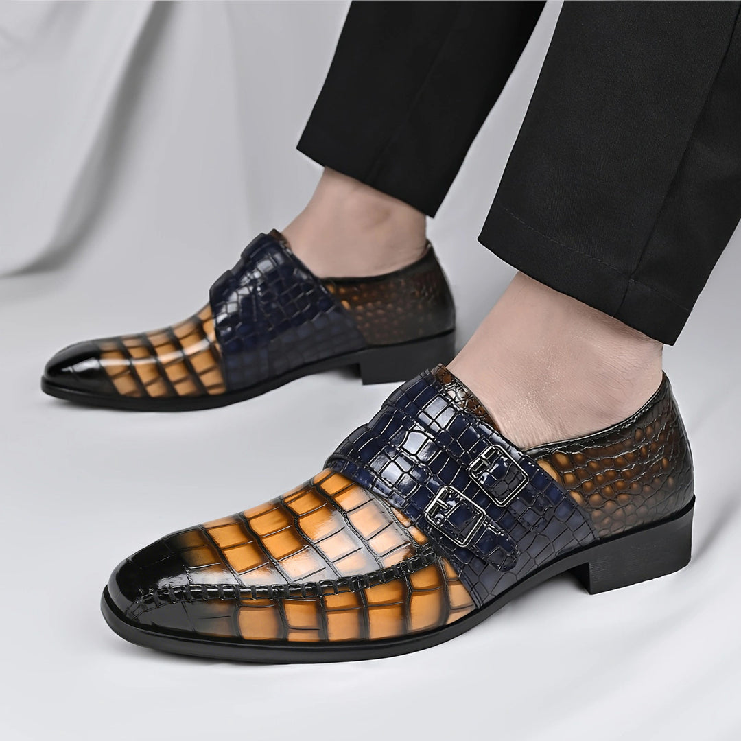 Brixon Dual Monk Strap Leather Shoes