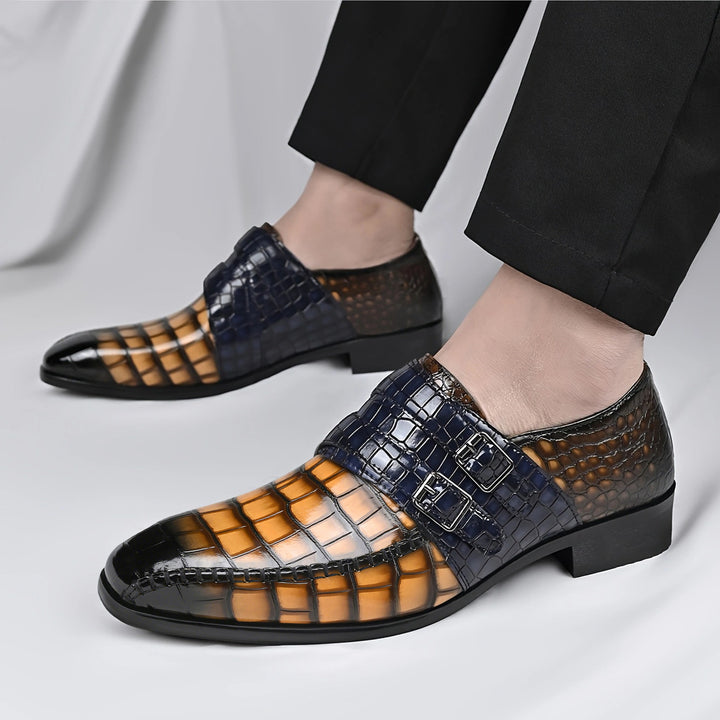 Brixon Dual Monk Strap Leather Shoes