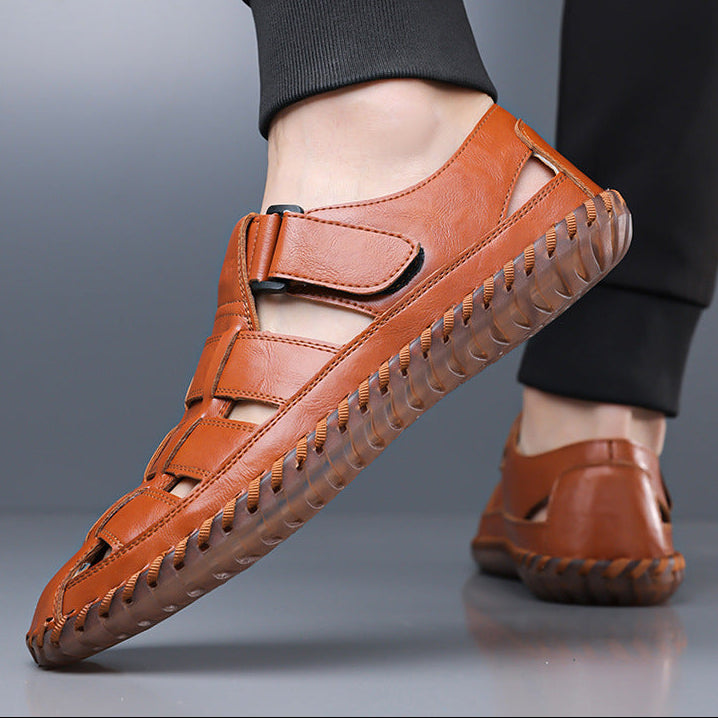 Kevan Closed-Toe Leather Sandals