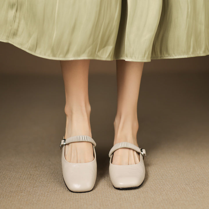 Novie Genuine Leather Mary Jane Mules