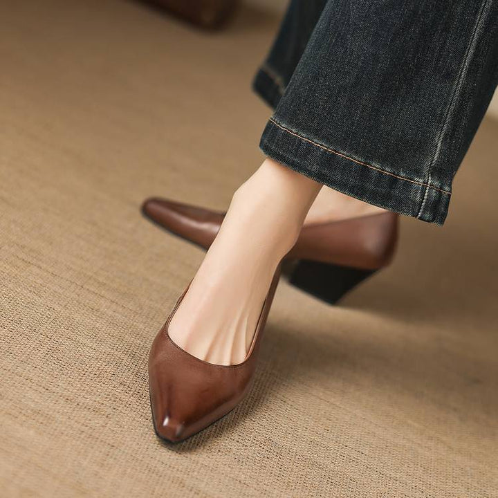 Zyla Genuine Leather Heels