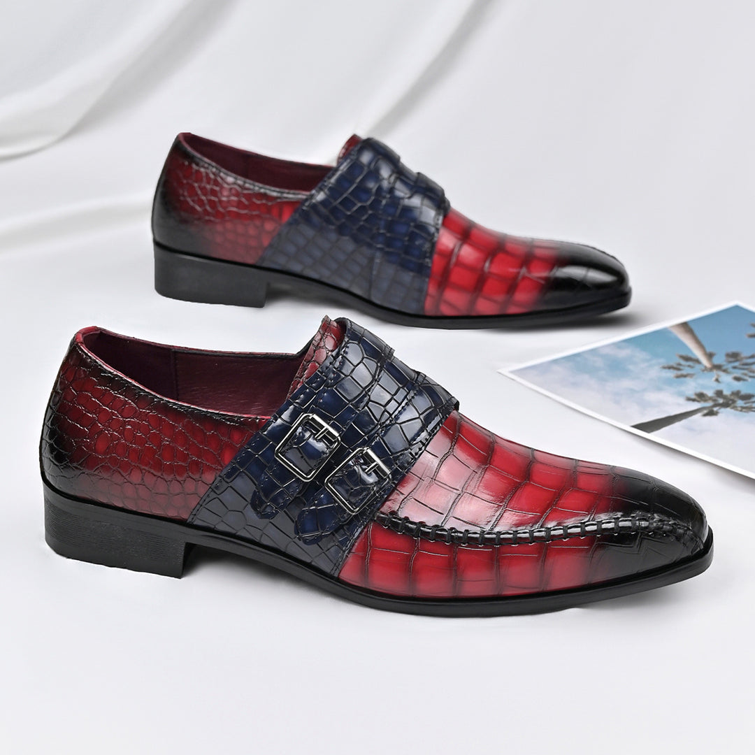 Brixon Dual Monk Strap Leather Shoes
