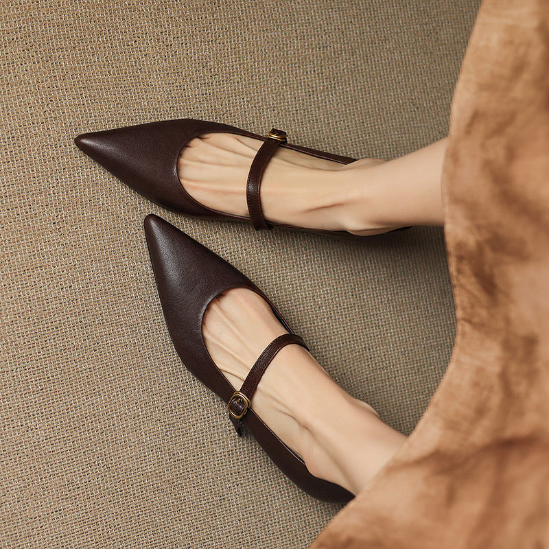 Delia Genuine Leather Heels