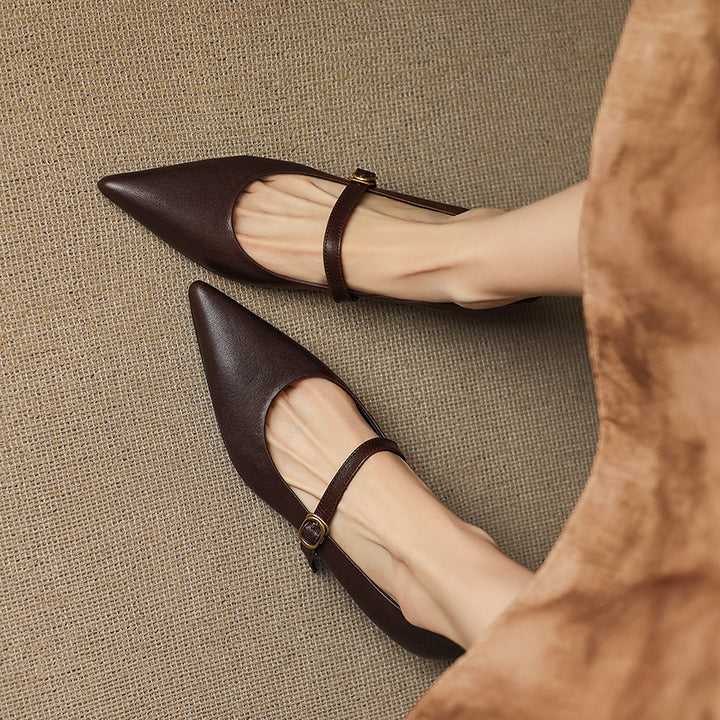 Delia Genuine Leather Heels