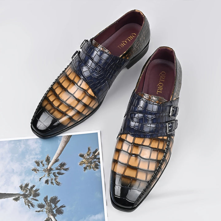 Brixon Dual Monk Strap Leather Shoes