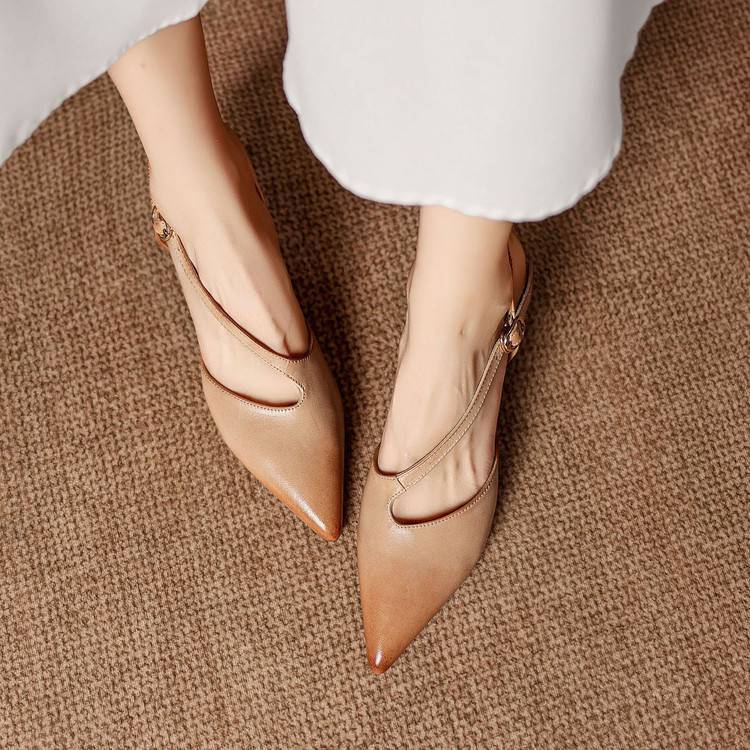 Vela Genuine Leather D'Orsay Pumps