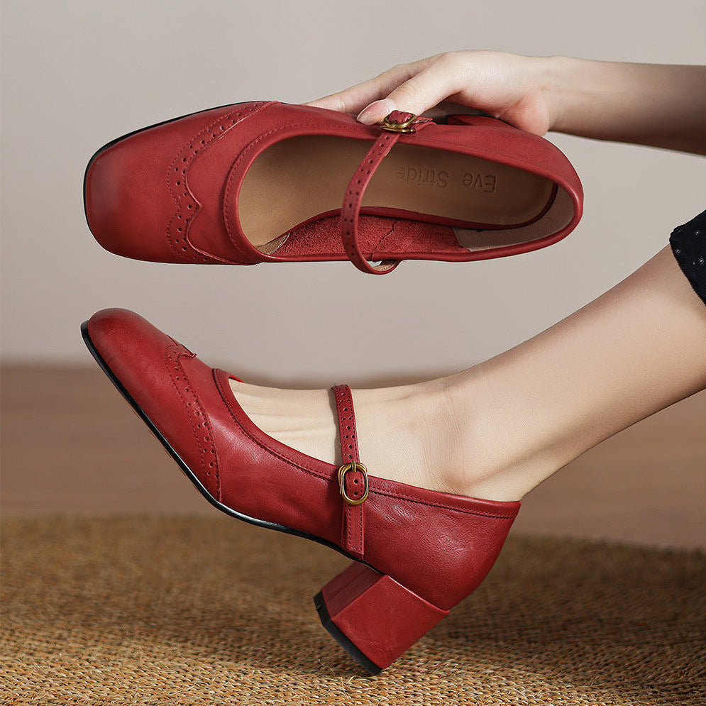 Cressa Genuine Leather Mary Jane Pumps