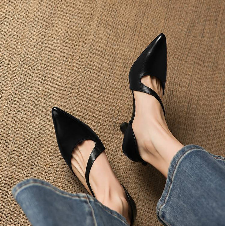 Evani Genuine Leather D'Orsay Heels