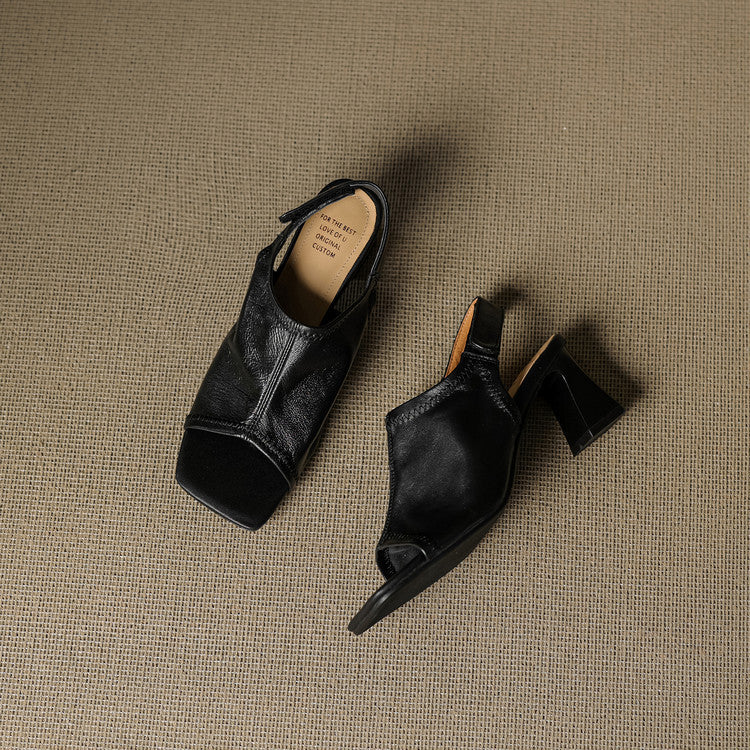 Velra Genuine Leather Slingback Heels