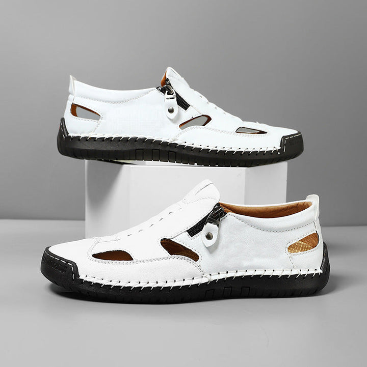 Axell Leather Closed-Toe Fisherman Sandals