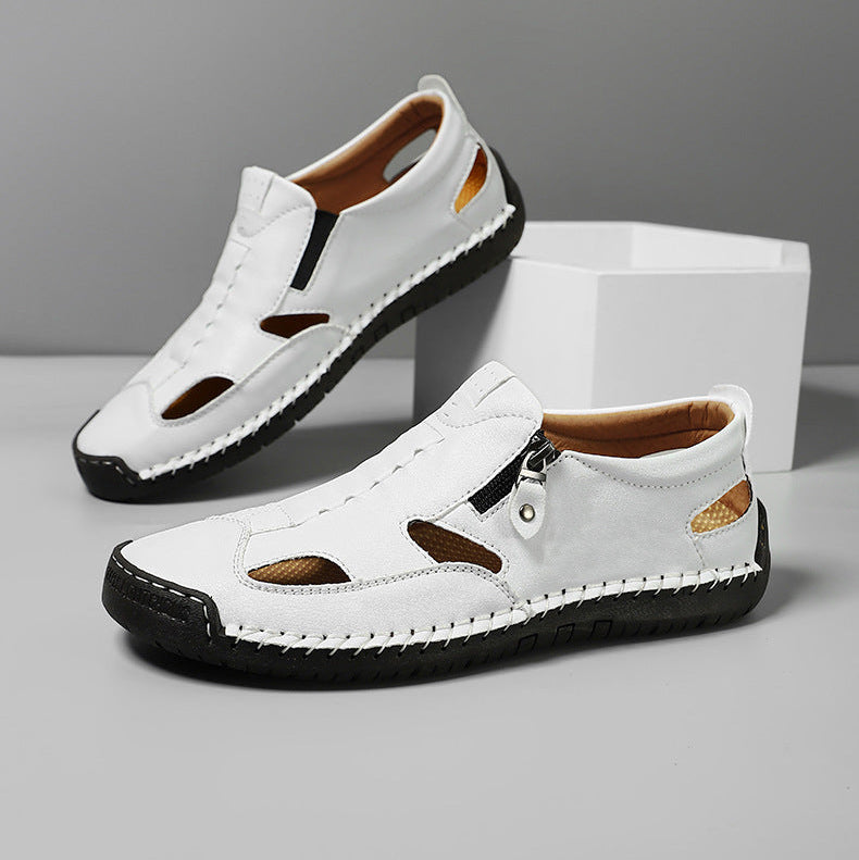 Axell Leather Closed-Toe Fisherman Sandals