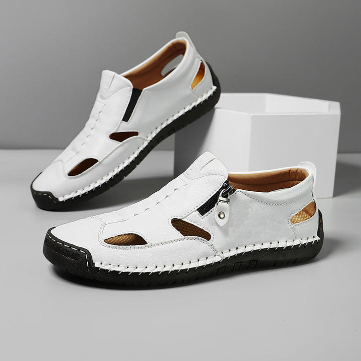 Axell Leather Closed-Toe Fisherman Sandals