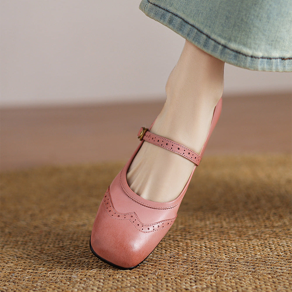 Cressa Genuine Leather Mary Jane Pumps
