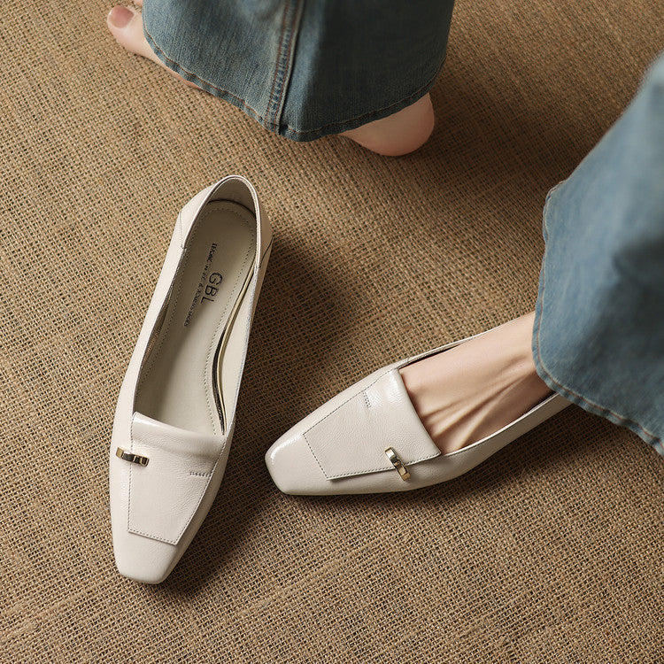 Selor Genuine Leather Square-Toe Pumps