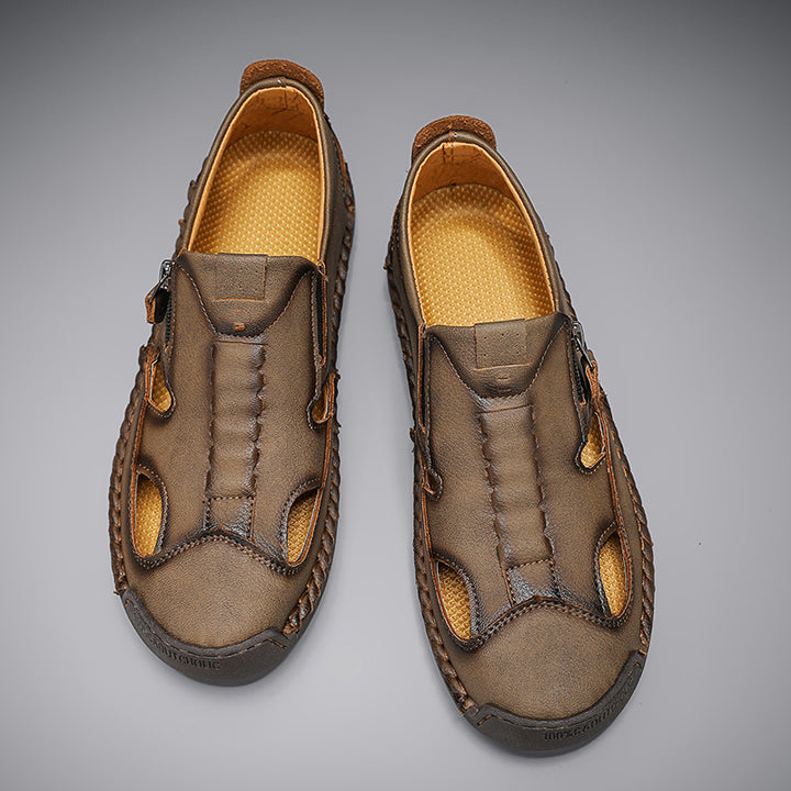 Axell Leather Closed-Toe Fisherman Sandals