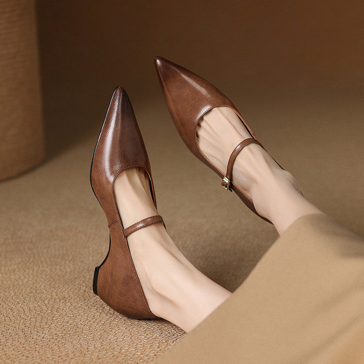Velma Genuine Leather Heels