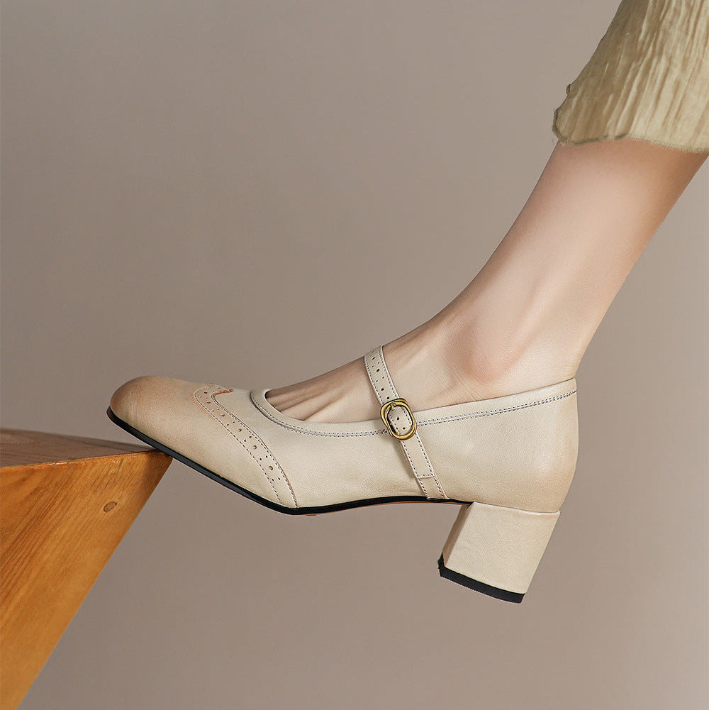 Cressa Genuine Leather Mary Jane Pumps