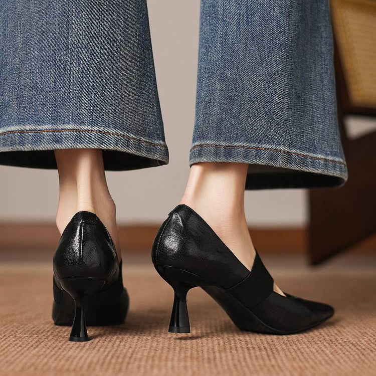 Cyra Genuine Leather Heels