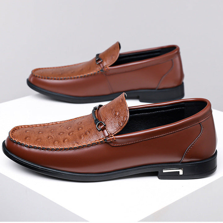 Elmar Textured Leather Bit Loafers