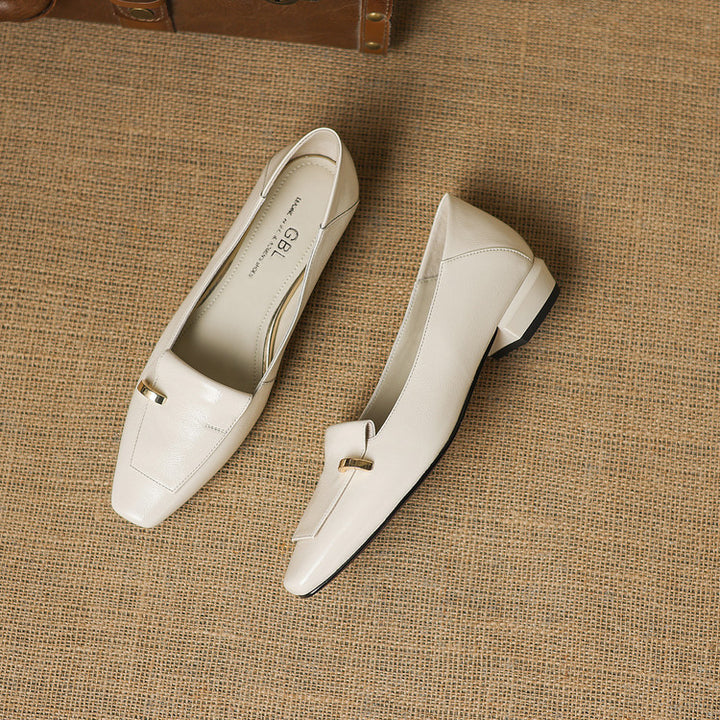 Selor Genuine Leather Square-Toe Pumps