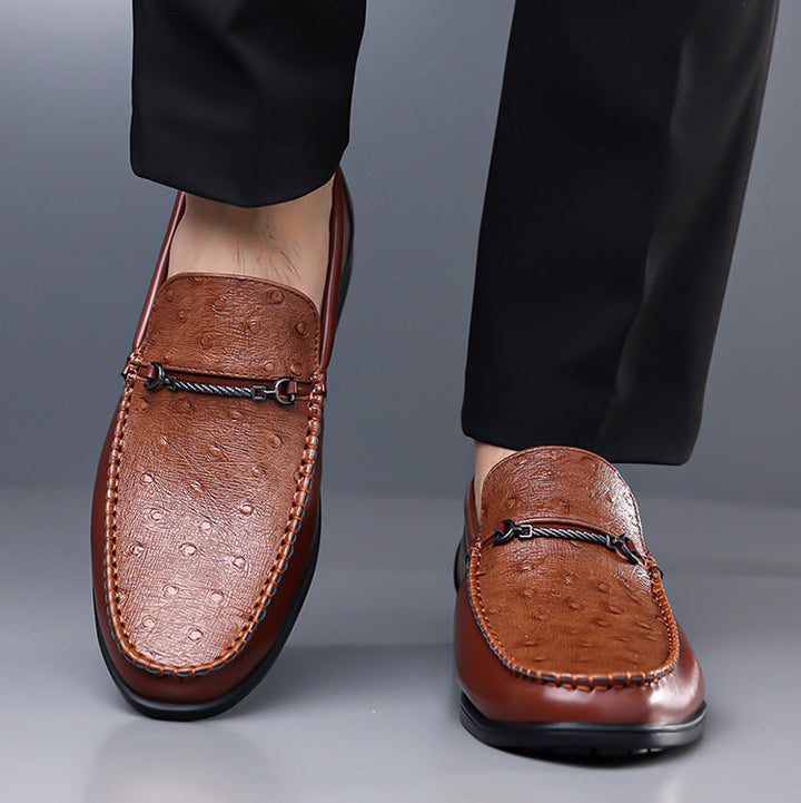 Elmar Textured Leather Bit Loafers