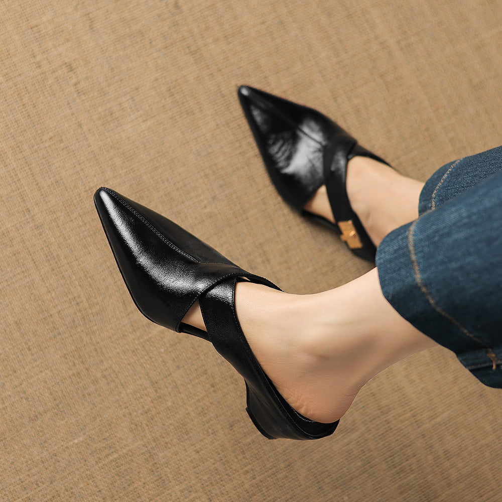 Eyla Genuine Leather Mules