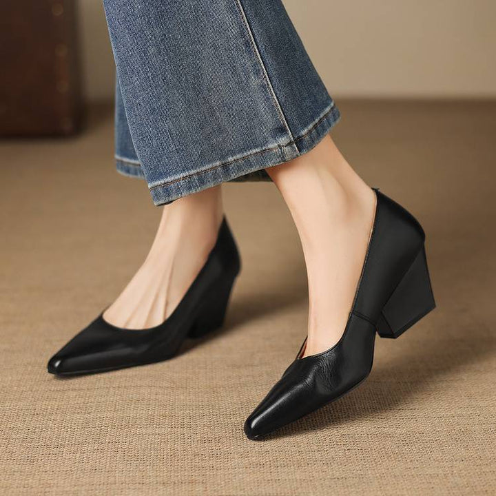 Zyla Genuine Leather Heels