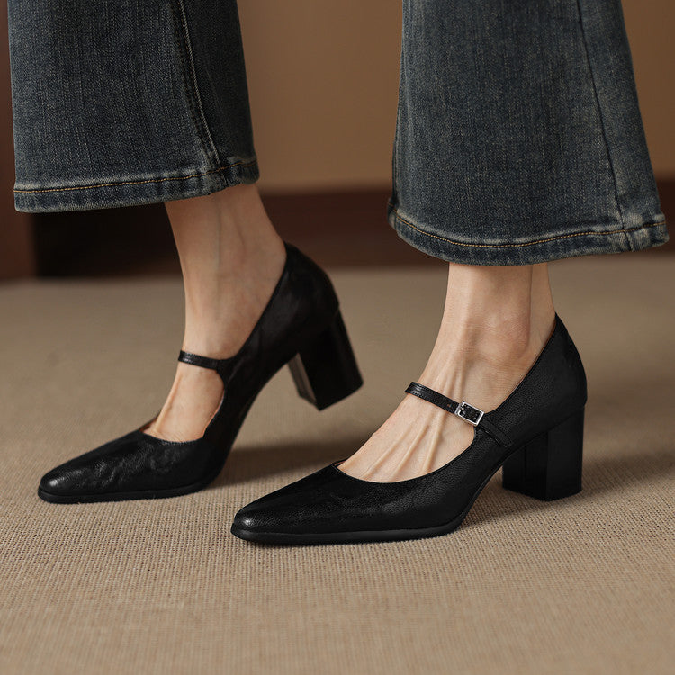 Veria Genuine Leather Heels