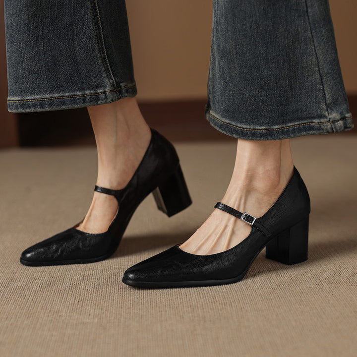 Veria Genuine Leather Heels