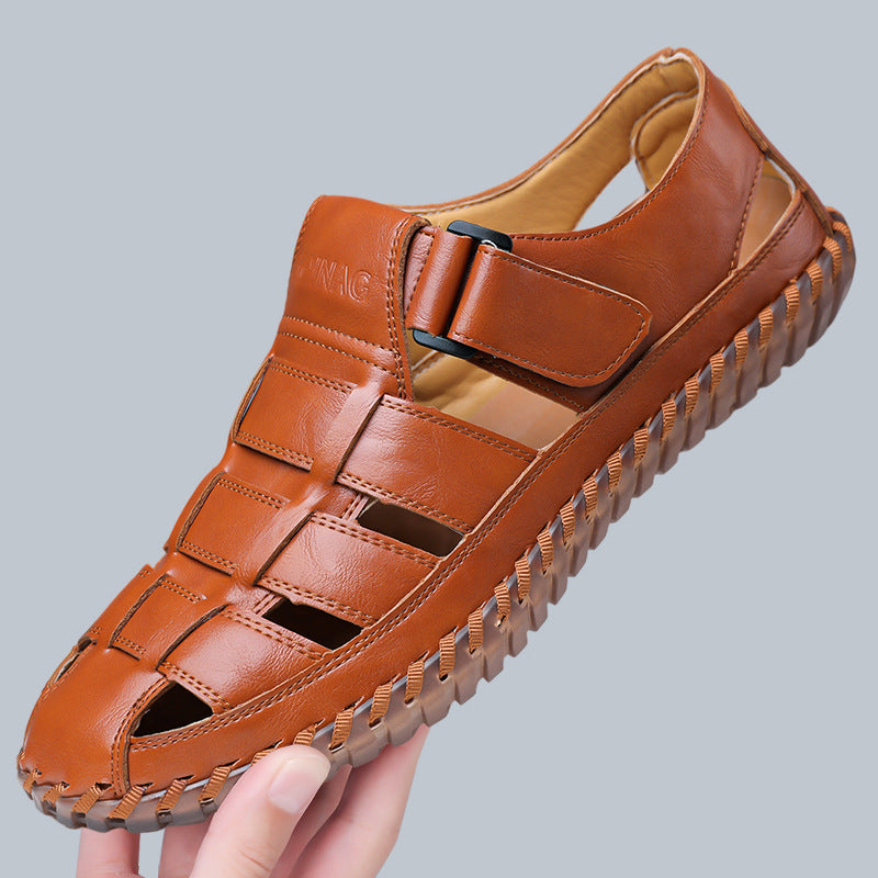 Kevan Closed-Toe Leather Sandals