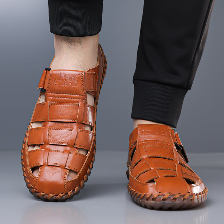 Kevan Closed-Toe Leather Sandals