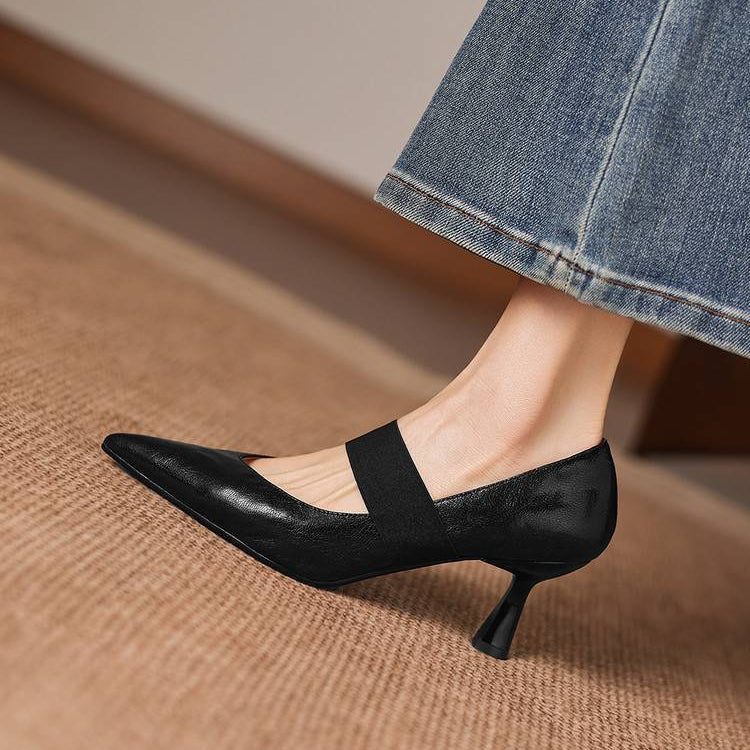 Cyra Genuine Leather Heels