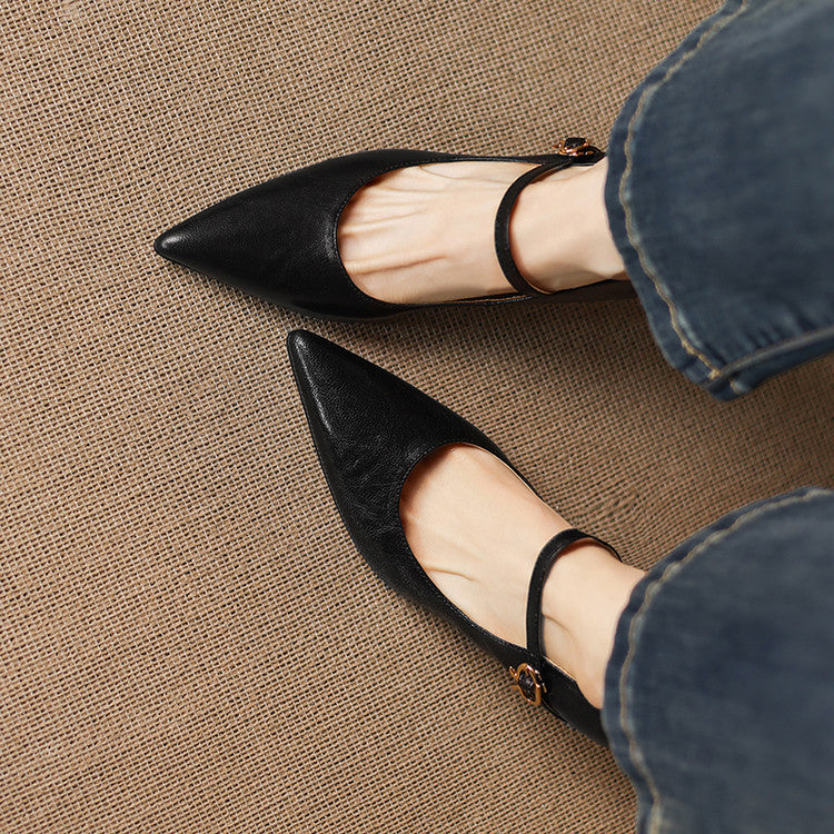 Eda Genuine leather Pointed-Toe Pumps