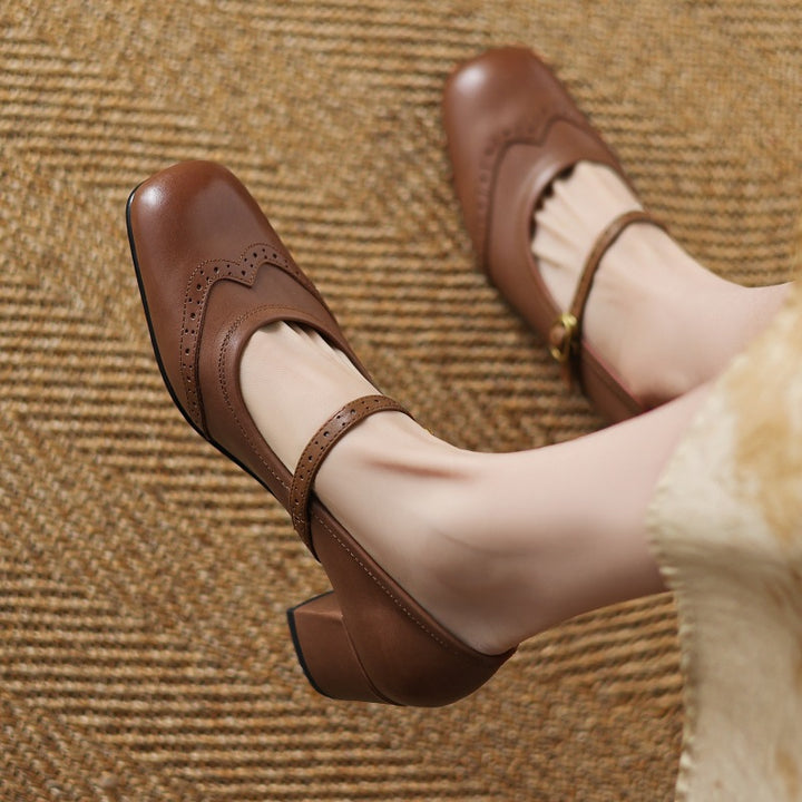 Cressa Genuine Leather Mary Jane Pumps