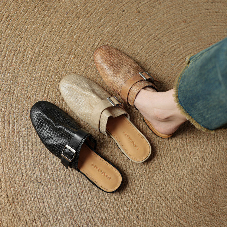 Emrie Genuine Leather Mules