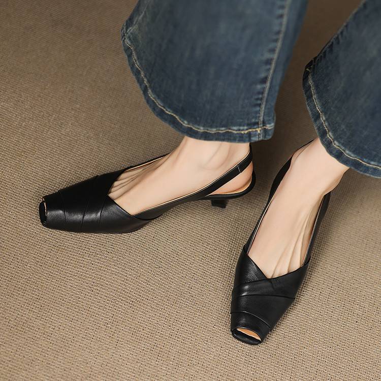 Zyke Genuine Leather Slingbacks