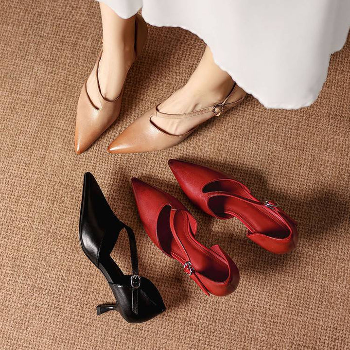 Vela Genuine Leather D'Orsay Pumps