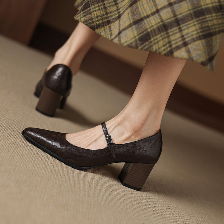 Veria Genuine Leather Heels
