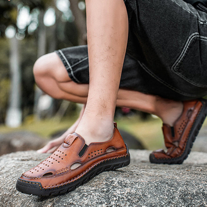 Kairo Hollow Out Leather Comfort Shoes