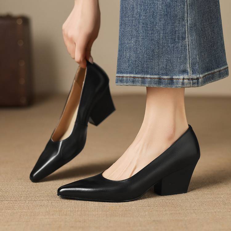 Zyla Genuine Leather Heels